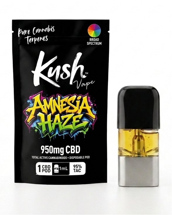 Kush Amnesia Haze pod and pouch