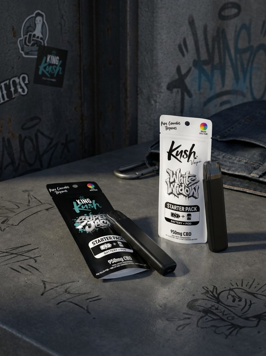 Kush White Widow starter pack with the battery
